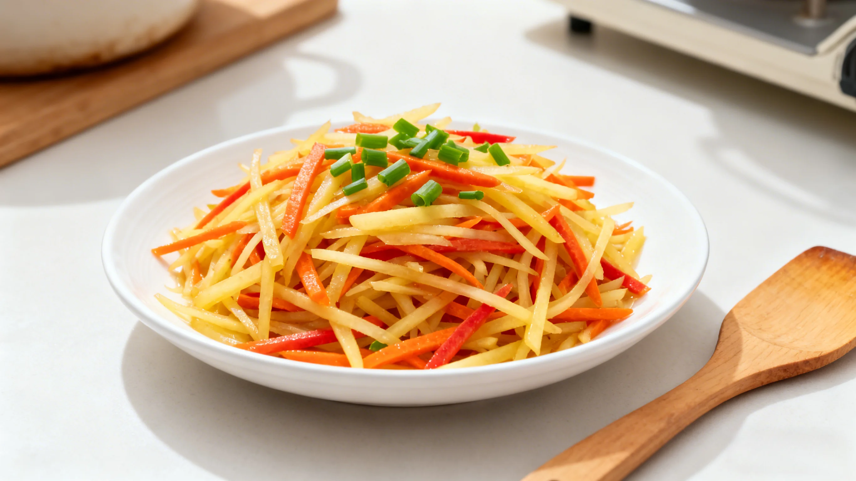 Carrot and Potato Shreds Final Dish