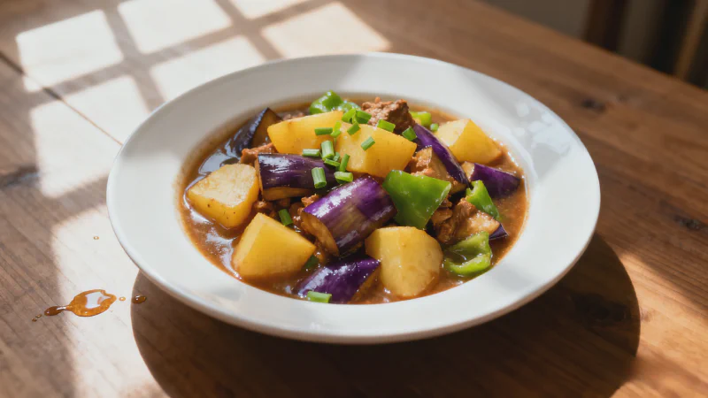 Potato and Eggplant Stew: Classic Northeast Chinese Home-style Dish with 3 Secrets for Soft Potatoes and Flavorful Eggplant